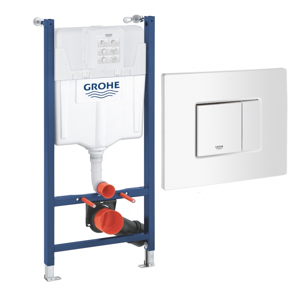 Комплект інсталяції Grohe QuickFix Solido SOLIDO 38971000 3в1 з клавішою EVEN 38966SH0 білою
