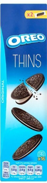 Печенье OREO тонкое с какао и крем начинкой ваниль вкус 96 г 