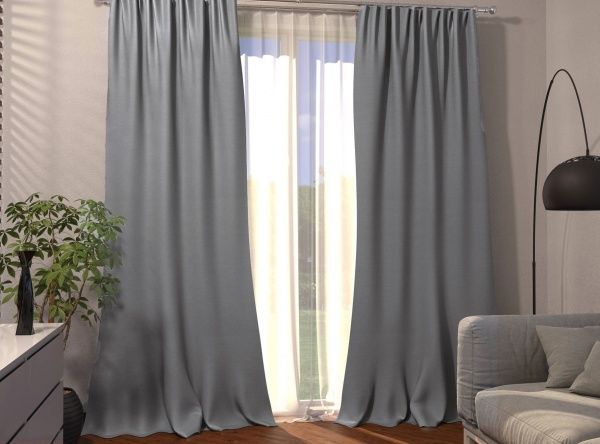Портьєра Велюр Міленіум 140х270 см, світло-сіра ТК-Домашній текстиль ТОВ