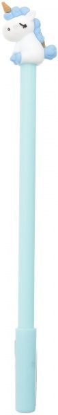 Ручка гелевая Единорог голубой 