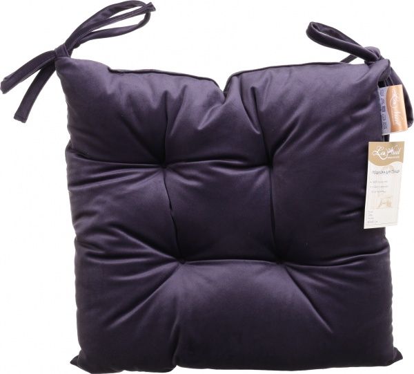 Подушка на стул Сидушка Велюр 40х40 см темно-серый La Nuit