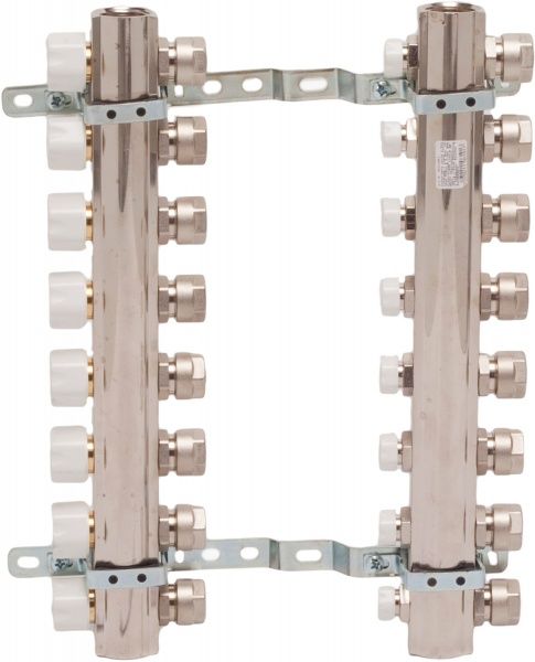 Коллекторная группа Luxor с отсекателями и термоклапанами М30х1,5 8 вых. для радиаторов Luxor