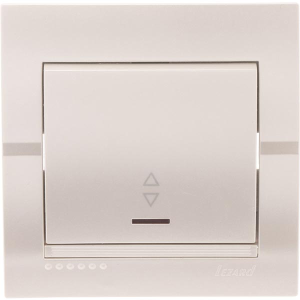 Выключатель проходной одноклавишный Lezard Deriy с подсветкой 250В жемчужно-белый 702-3030-114