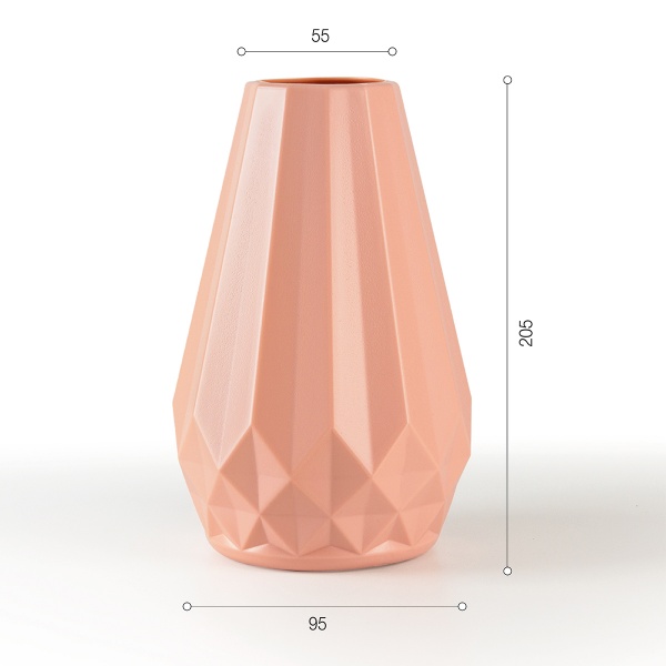 Ваза пластиковая MVM DH-FLOWERS-07 PINK 20,5 см 