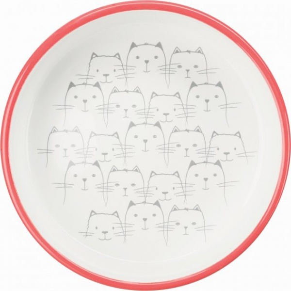 Миска Trixie для котів коротконосих порід коралова/біла 15 см 0.3л (24771)