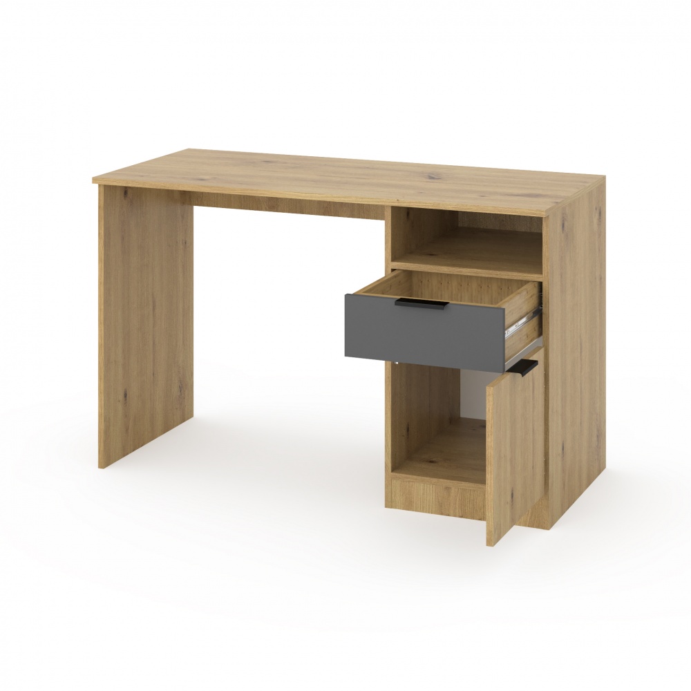 Стіл письмовий Metkas Home RIO 750х1200х536 мм антрацит/дуб артізан/