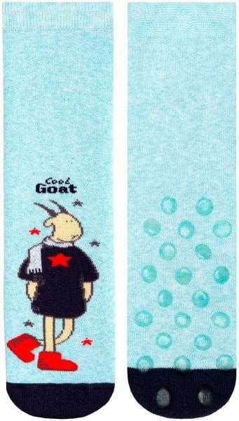 Носки детские Conte-Kids ВЕСЕЛЫЕ НОЖКИ (махровые, противоскольжения) рис. 293 17С-45СП р.18 бледно-бирюзовый с рисунком 