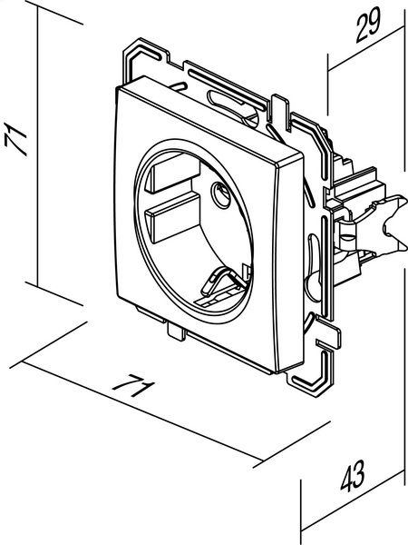 Розетка із заземленням TEM Logiq антрацит VQ10ATXO-U