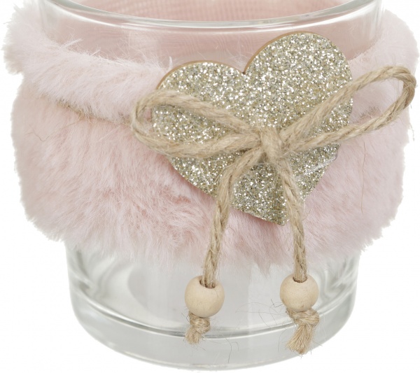 Подсвечник с искусственным мехом 73х73х80 мм