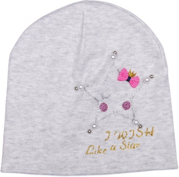 Шапочка дитяча для дівчинки Kraft 302-Т р.48-50 світло-сірий 