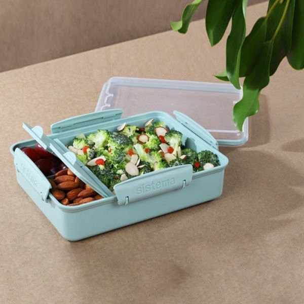 Контейнер для хранения RENEW две секции 0,975 л пластик серый 02500201 Sistema