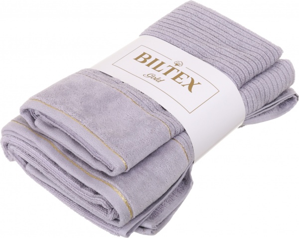 Набор полотенец махровых Gold 2 шт серый BILTEX 