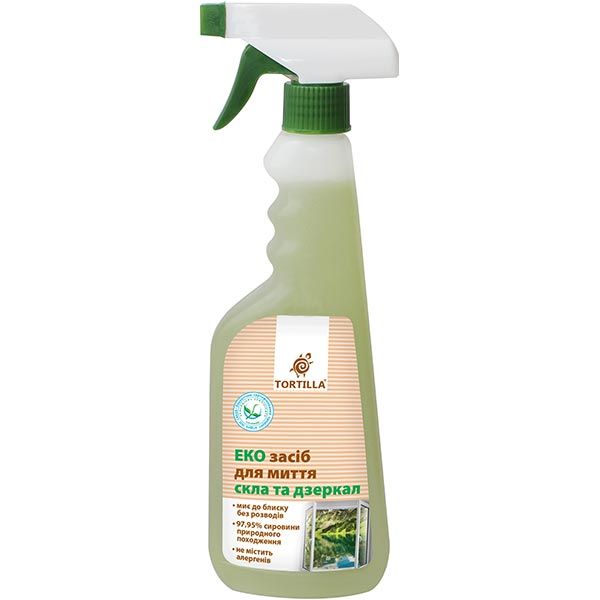 Засіб миючий для скла та дзеркал TORTILLA Еко 0,45л