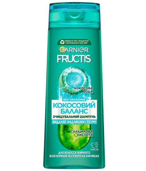 Шампунь Garnier Fructis Баланс увлажнения для волос, жирных у корней и сухих на кончиках 400 мл