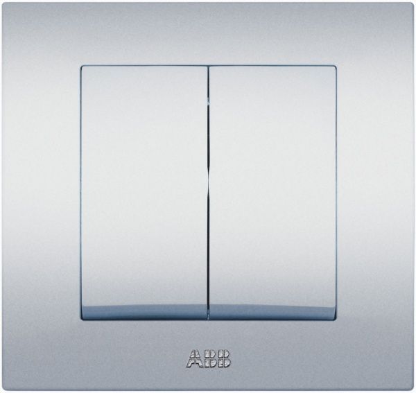 Выключатель двухклавишный ABB Cosmo без подсветки 10 А серый металлик 619-011000-202