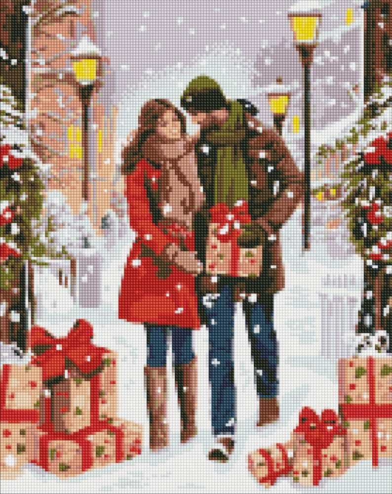 Алмазна мозаїка Обмін подарунками з голограмними стразами (AB) ©art_selena_ua Ideyka