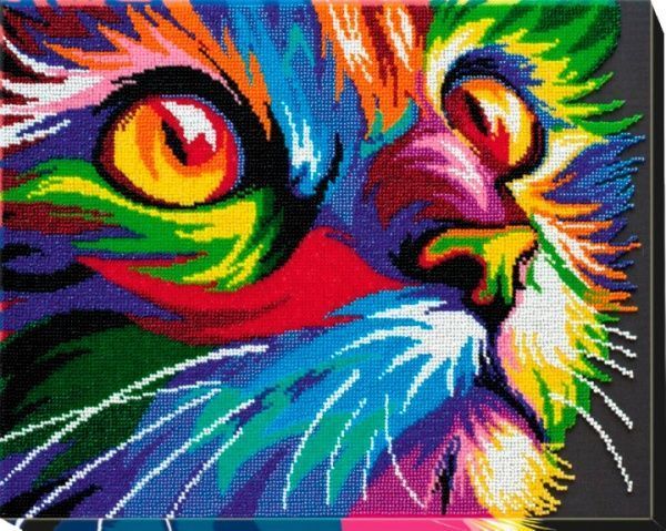 Набор для вышивания бисером на натуральном художественном холсте Неоновый взгляд АВ-548 Абрис Арт 