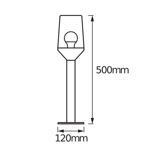 Стовп Ledvance Calice 50 см серії Endura Classic E27 IP44 нержавіюча сталь 