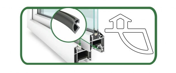 Уплотнитель для оконных систем и дверей фигурный Киевгума №3 12 м серый 