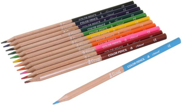 Карандаши цветные Nature голубой 12 шт.