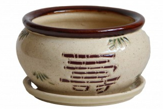 Горщик керамічний Оріана-Запоріжкераміка Плошка круглий бежевий (110-2-044)