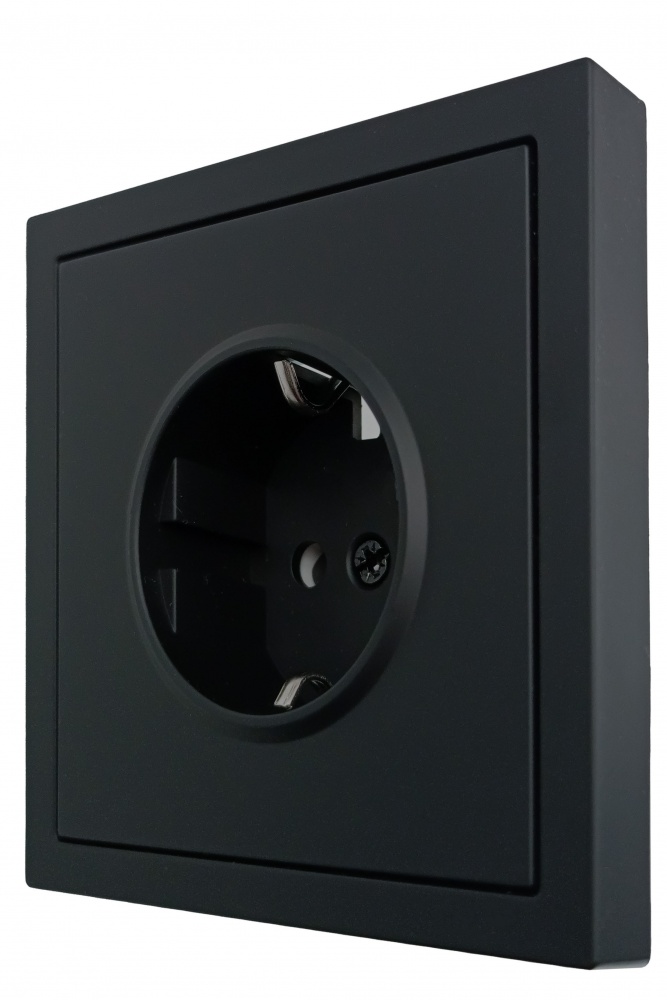 Механізм розетки побутова із заземленням HausMark Juna IP20 чорний