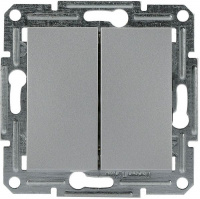 Перемикач прохідний двоклавішний Schneider Electric Asfora 10 А 250В IP20 алюміній EPH0600161