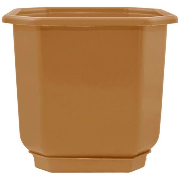 Горшок пластиковый Алеана Дама квадратный 23л бронзовый (112021) 