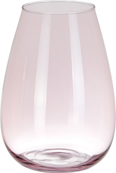 Ваза стеклянная прозрачная Luster 25х18,5 см розовая Wrzesniak Glassworks