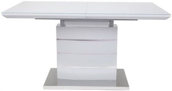 Стіл обідній Скайлайн DT8053 1400/1800х800х760 світло-сірий глянець 