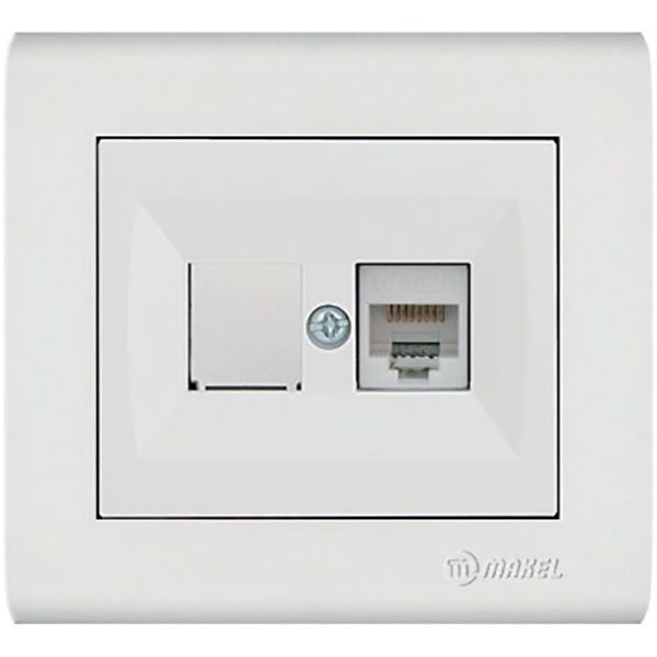 Розетка комп’ютерна Makel Manolya PC, RG-45, САТ 5e + гніздо білий 41001035