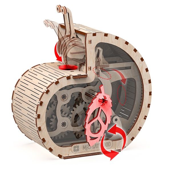 Дерев'яний 3D-конструктор Mr.Playwood Равлик-скарбничка 10602