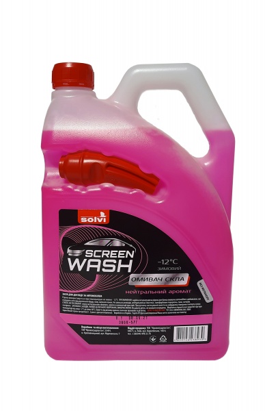 Омивач скла SOLVI нейтральний зима -12°С 4л 