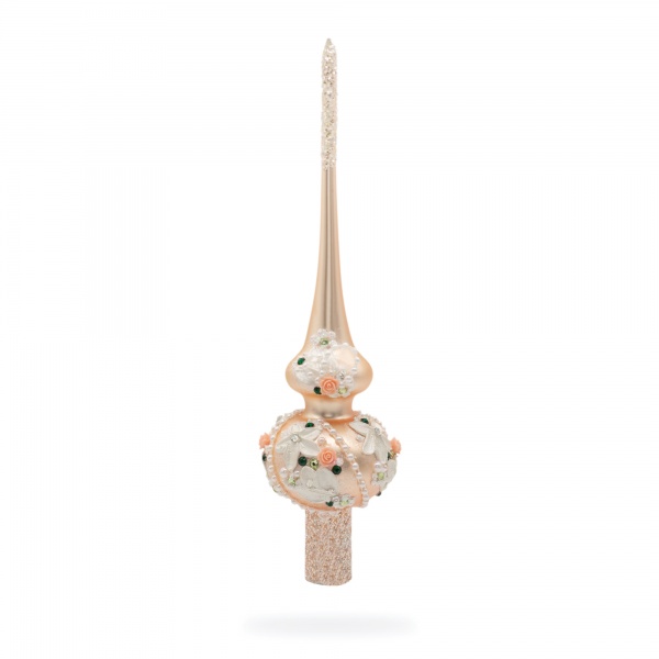 Верхушка для елки Визирь B-390 матовая пудровый с рисунком 