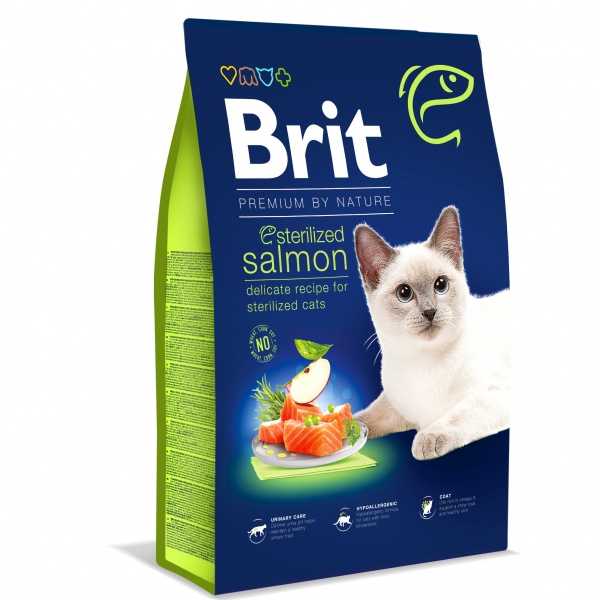 Корм сухий для котів Brit Premium з лососем 8 кг