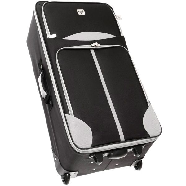 Чемодан Underprice 1022NC черный с серой полоской 71х45х23 см