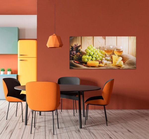 Репродукция Еда и напитки. Белое вино 96x48 см 