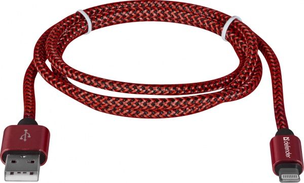 Кабель Defender Lightning – USB 1 м червоний (87807) 