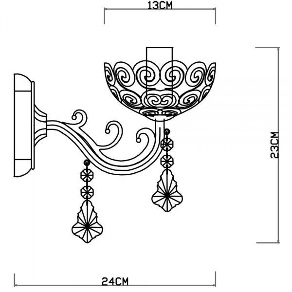 Бра Arte Lamp Fleece 1x40 Вт E14 біле золото 