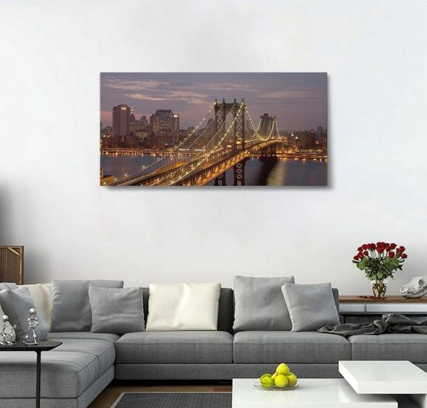 Репродукция Панорама города 96x48 см 