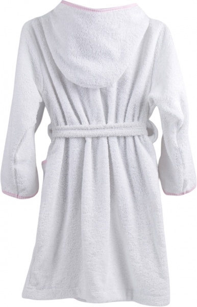 Халат детский для девочки Bambinelli с капюшоном р.110 белый 