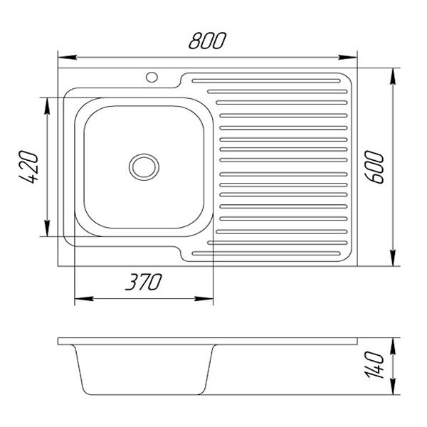 Мойка накладная Fam z6844L 80x60 см