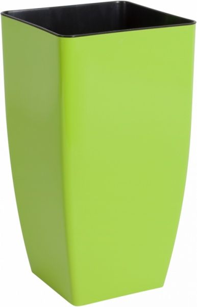 Вазон пластиковый Алеана Квадро 27*27*51см квадратный 28л оливковый 