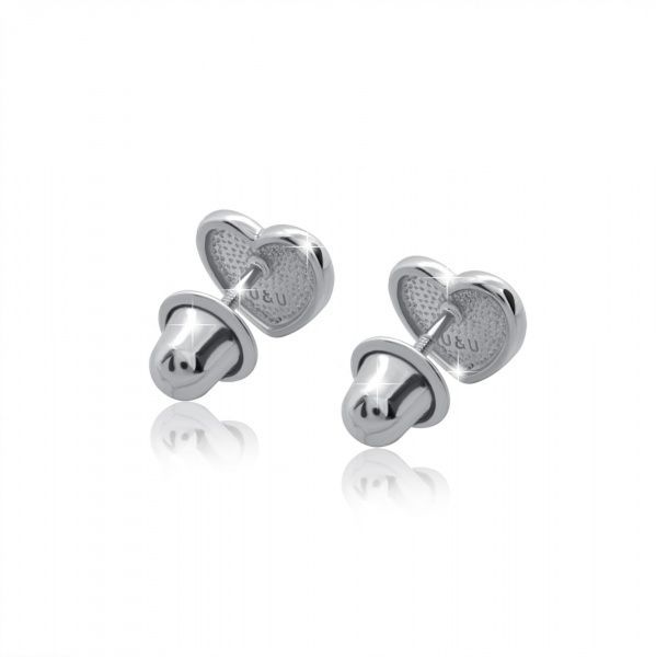 Серьги-пусеты UMa&UMi Сердце голубое