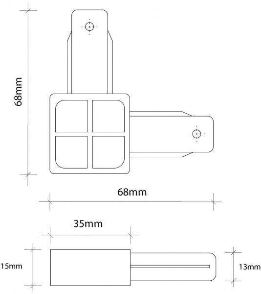 Соединитель угловой Светкомплект PR-902-Corner 90° черный 