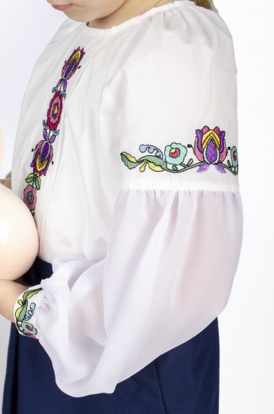 Вышиванка для девочек Эдельвика р.104 белый 48-23/00 