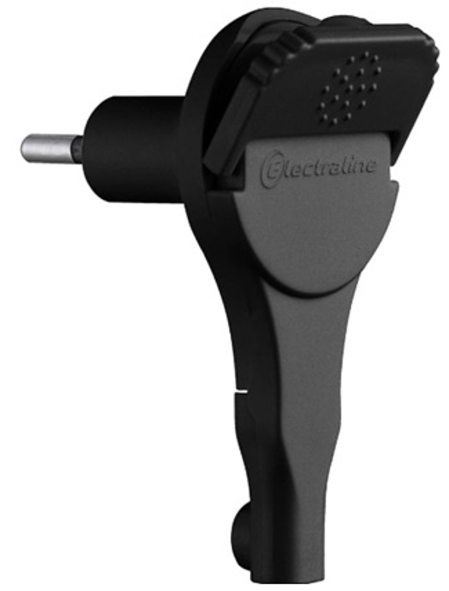 Вилка електрична плоска з ручкою Electraline 520201 без заземлення 220В 6А IP20 пластик чорний