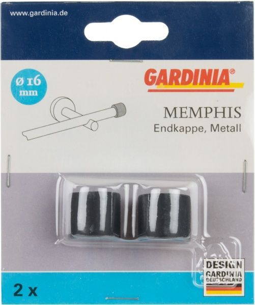 Наконечник Endkappe Gardinia Memphis набірний d16 мм чорний 