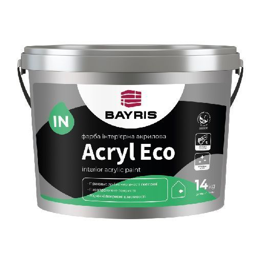 Фарба інтер'єрна акрилова Bayris Acryl Eco мат білий 14кг 