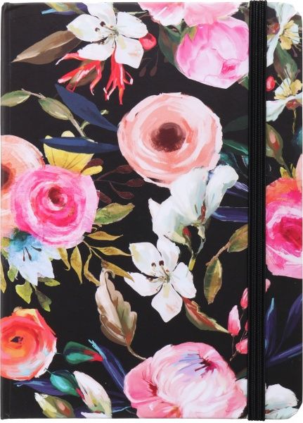 Блокнот Літні квіти 10,5x14,5 см чорний